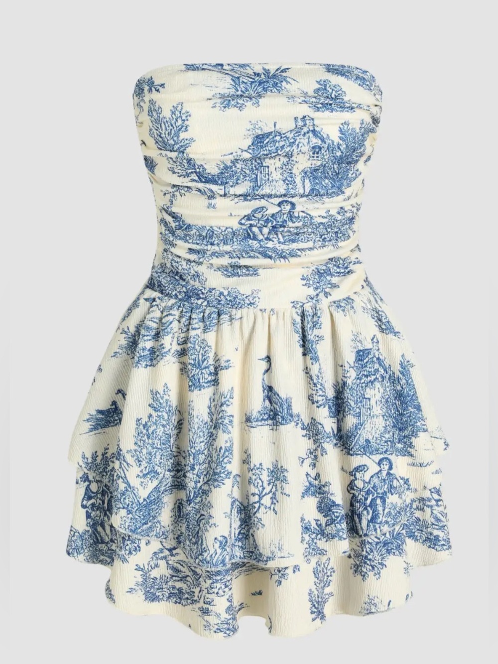 CIDER Toile de Jouy Shirred Ruched Mini Dress. Size small. New with tags!!